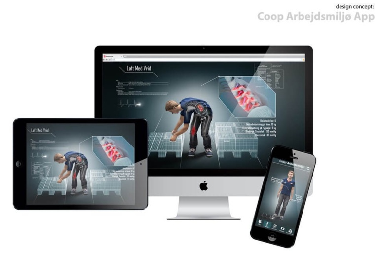 3D animations for safety instructions on a mobile app for COOP Danmark
